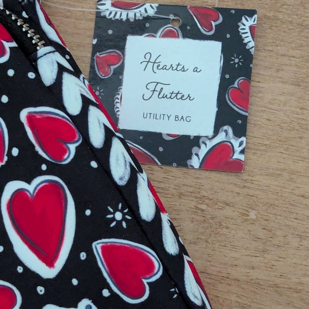 Brighton NWT Hearts A Flutter Utility Bag ❤️ - Picture 3 of 11